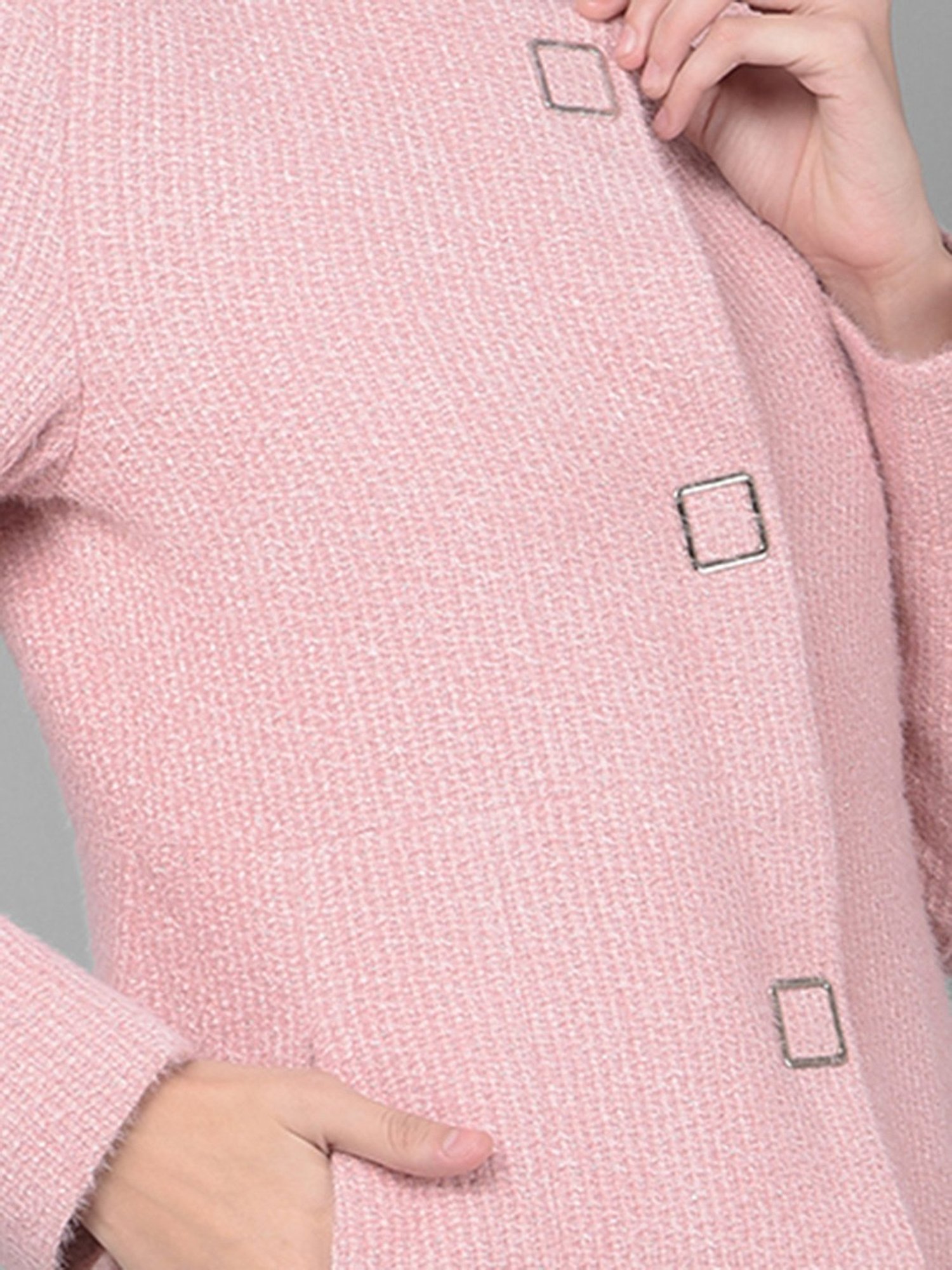Crimsoune Club Pink Textured Overcoat