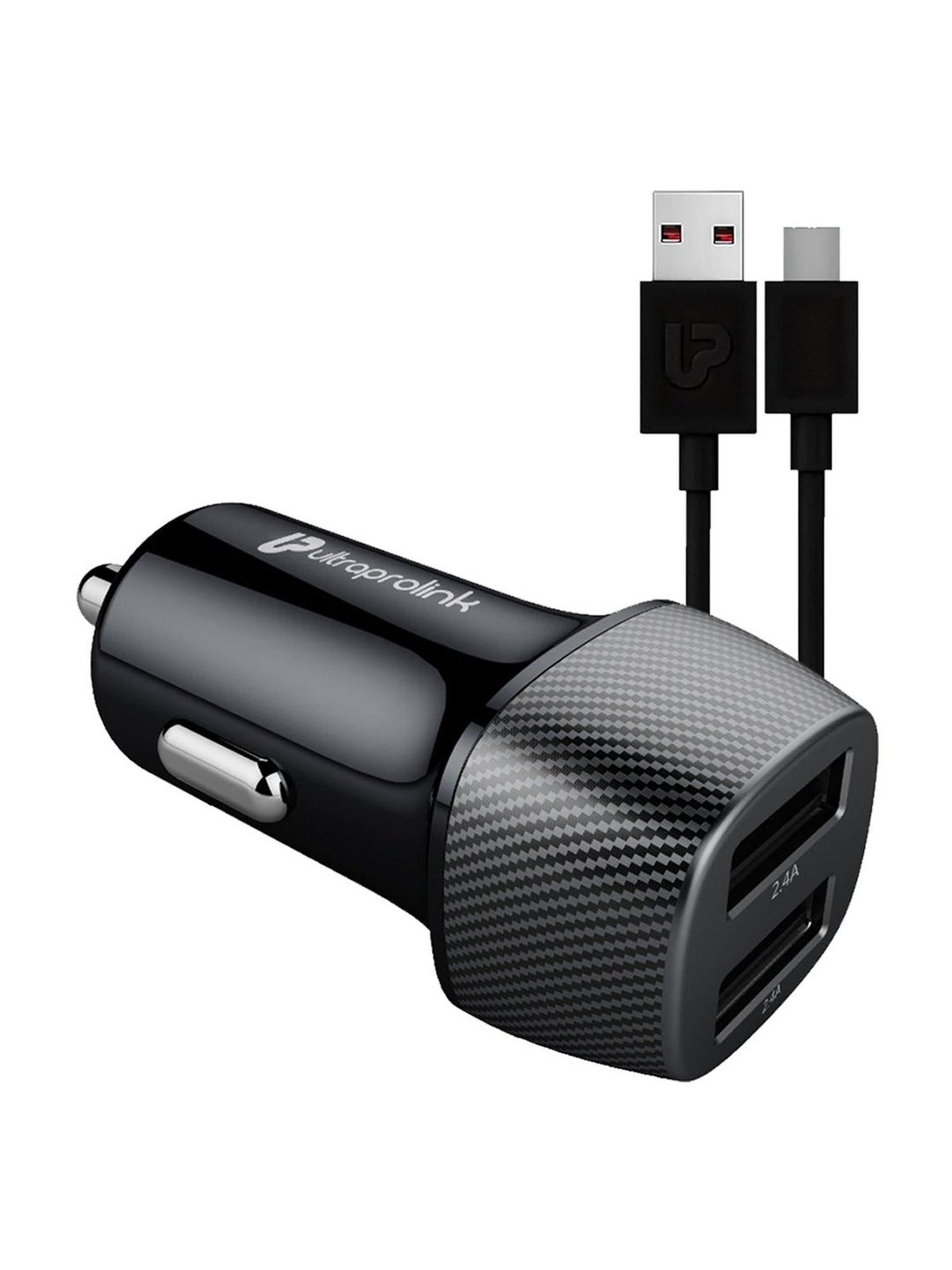 Ultraprolink UM1094C Mach 24 Dual USB Fast Car Charger with Dual USB Ports Port (Black)