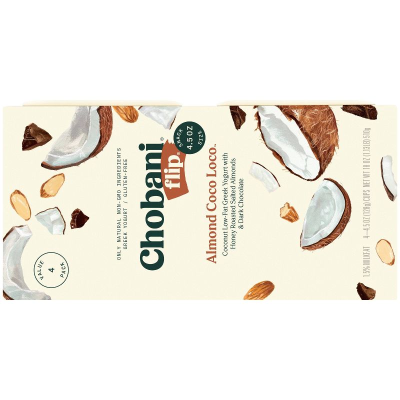 Chobani Flip Almond Coco Loco Low Fat Greek Yogurt - 4ct/4.5oz Cups