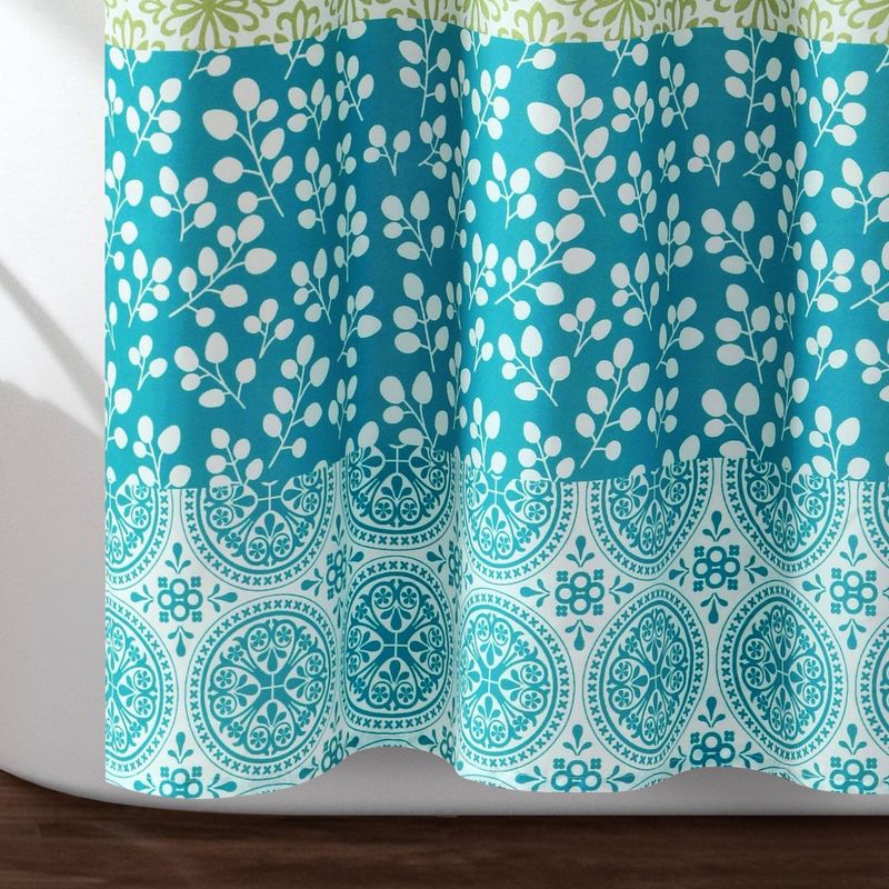 Bohemian Stripe Shower Curtain Blue/Green - Lush Décor