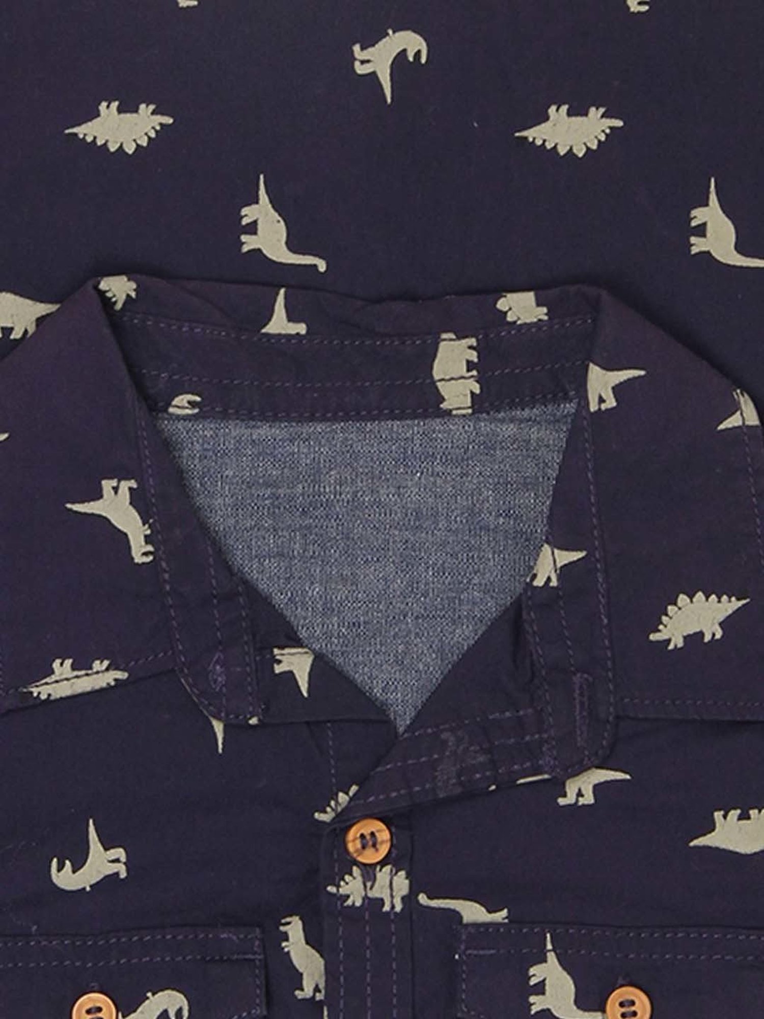Mothercare Kids Navy Printed Full Sleeves Shirt