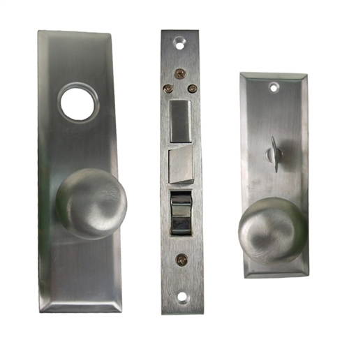 Maxtech (Like Marks 114A/26D) 1033B-26DL Satin Chrome 26D Left Hand Heavy Duty Mortise Entry Lockset, Screwless Knobs Thru Bolted Lock Set