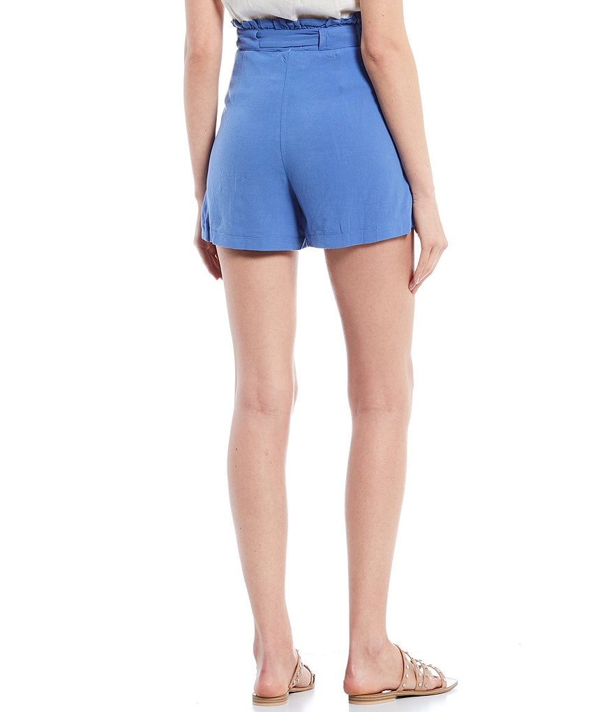 Guess Brynn Tropical Floral Mid Rise Linen Shorts