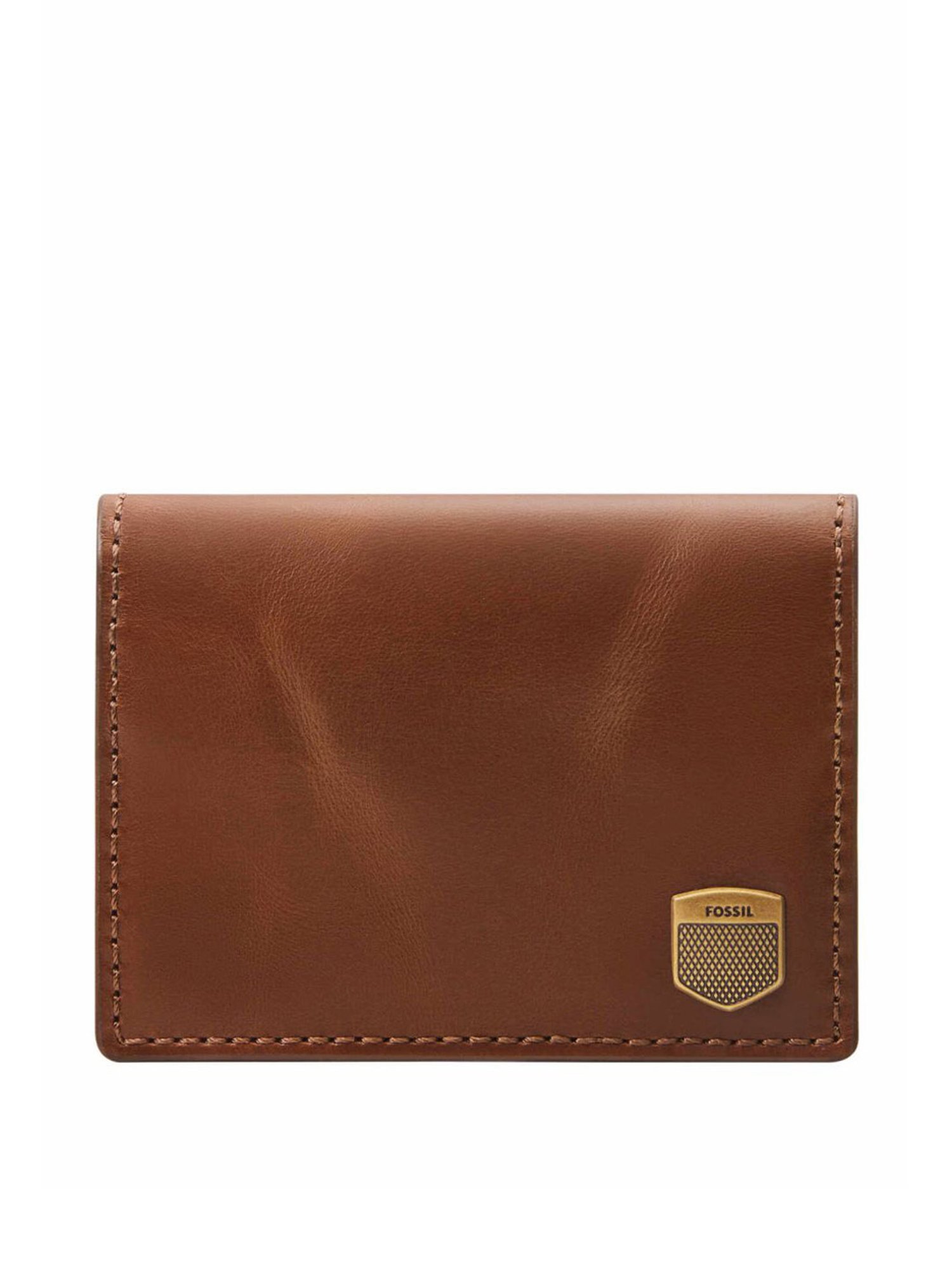Fossil Hayes Brown Leather Solid Bi-Fold Wallet