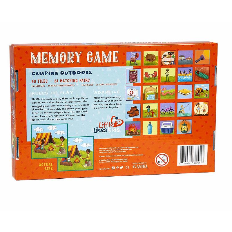 Little Likes Kids Camping Outdoors Memory Game