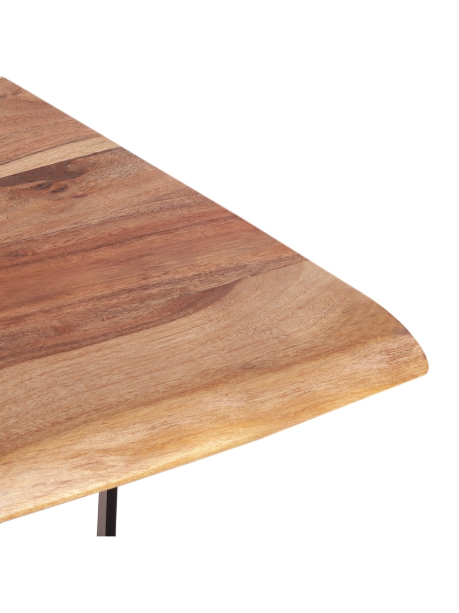 ExclusiveLane Raw Edges Beige Acacia Wood Handcrafted 4 Seater Dining Table Natural Finish