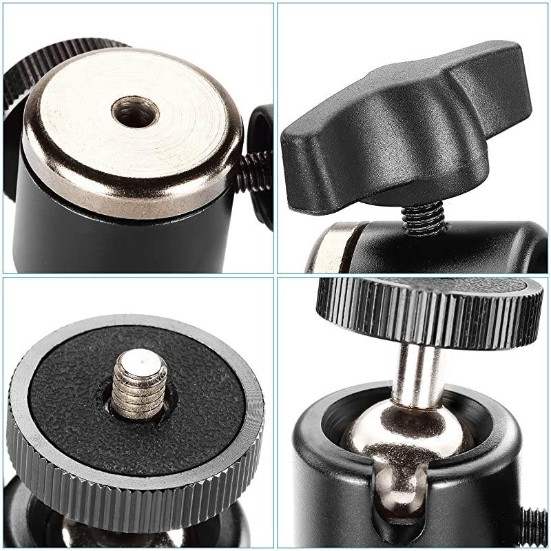 Aluminum Alloy 360 Degree Rotating Swivel Mini Ball Head with 14 38 Thread Base Mount for DSLR Camera Like CanonNikonSonyCamcorderiPhone 6s65S54S4Gopro HD Hero 1233+4