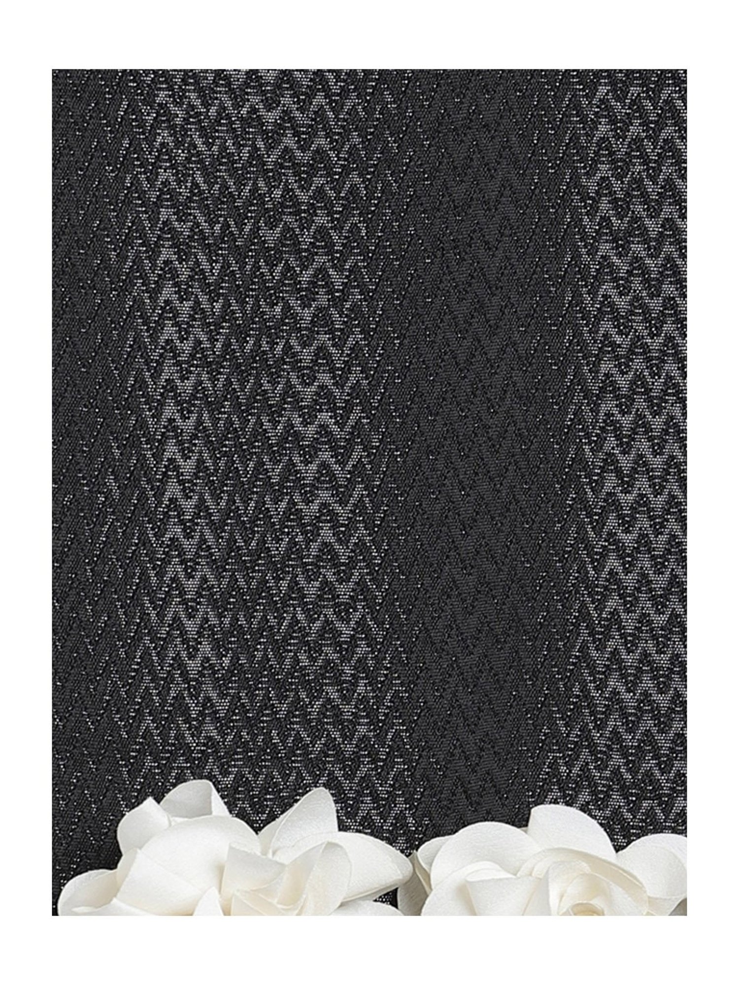 Butterfly Blush Kids Sliver & Black Embroidered Dress