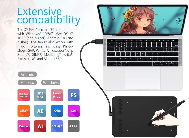 UGEE M708 10 x 6 inch Smart Graphics Tablet for Digital Writing / Painting