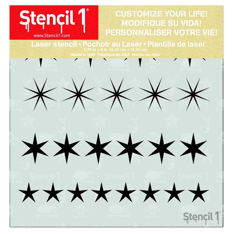 Stencil1 Star Row Repeating - Stencil 5.75" x 6"