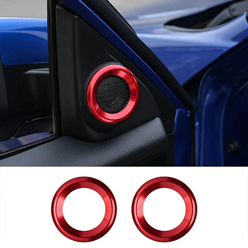 for 10th Gen Civic Door Audio Speaker Rings Anodized Aluminum APillar Loudspeaker Decorations Circle Trims for Honda Civic 2016 2017 2018 2019 Red
