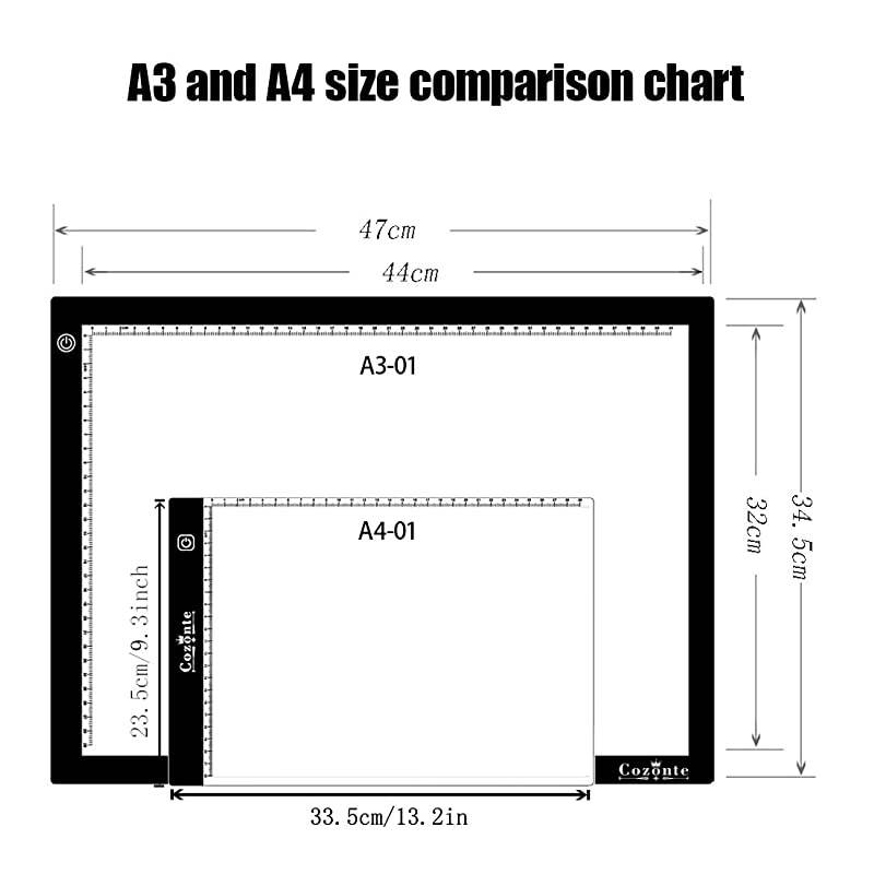 A4 LED Light Box, Diamond Painting Light Pad Apply to DIY 5D Diamond Painting, See Symbols and Numbers Clearer, Light pad with Detachable Stand and Clips