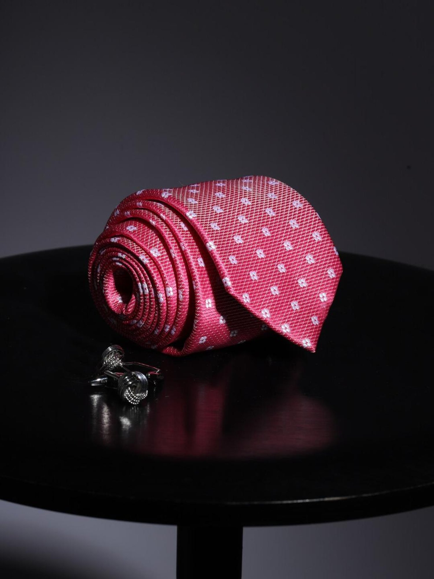 Louis Philippe Pink Polyester Tie