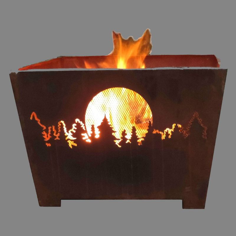 Laser Cut Forest and Moon Basket Copper - Esschert Design