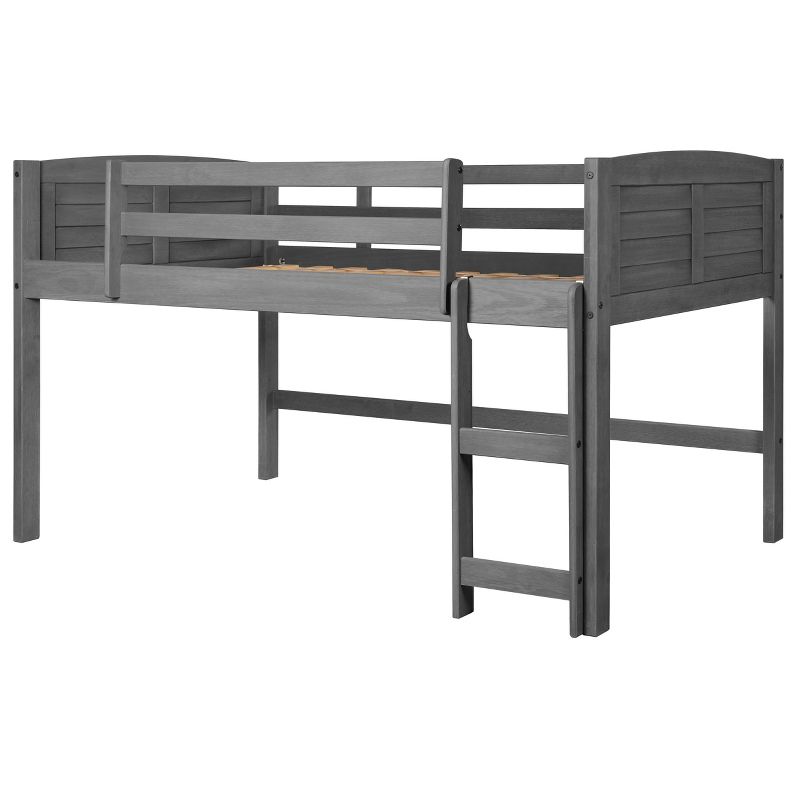 Louver Low Loft Bed Antique Gray - Donco Kids