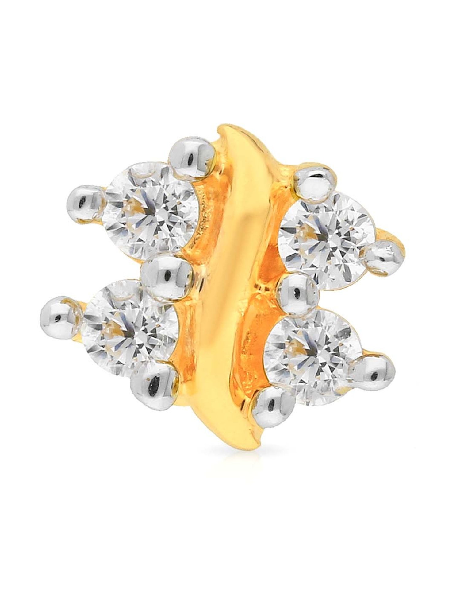 Malabar Gold and Diamonds 22k Gold Floral Nosepin for Women