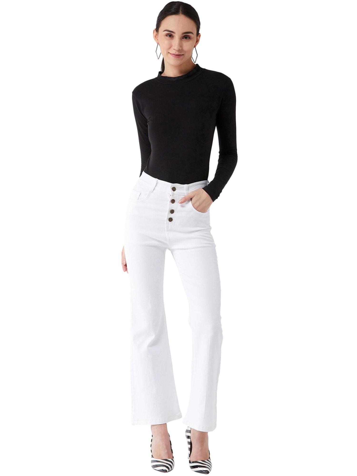 DOLCE CRUDO White Bootcut Jeans