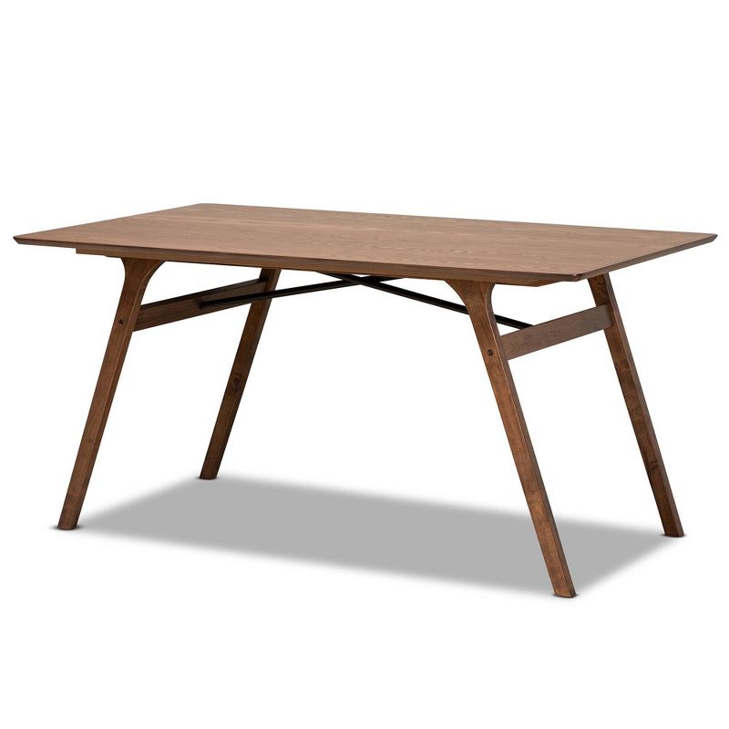 Saxton Wood Dining Table Walnut Brown/Black - Baxton Studio