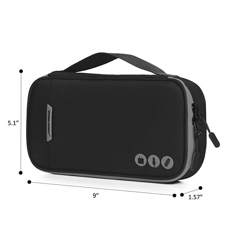 Electronic Organizer Travel Cable Organizer Bag Portable Electronic Accessories Bag for Cable USB Black and Grey