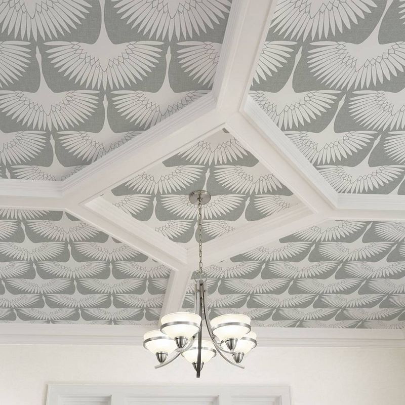 Tempaper Feather Flock Chalk Self-Adhesive Removable Wallpaper