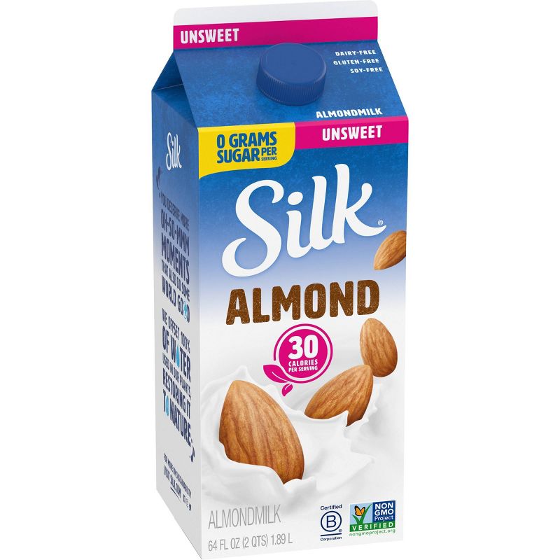 Silk Almond Unsweetened Original Almond Milk - 0.5gal
