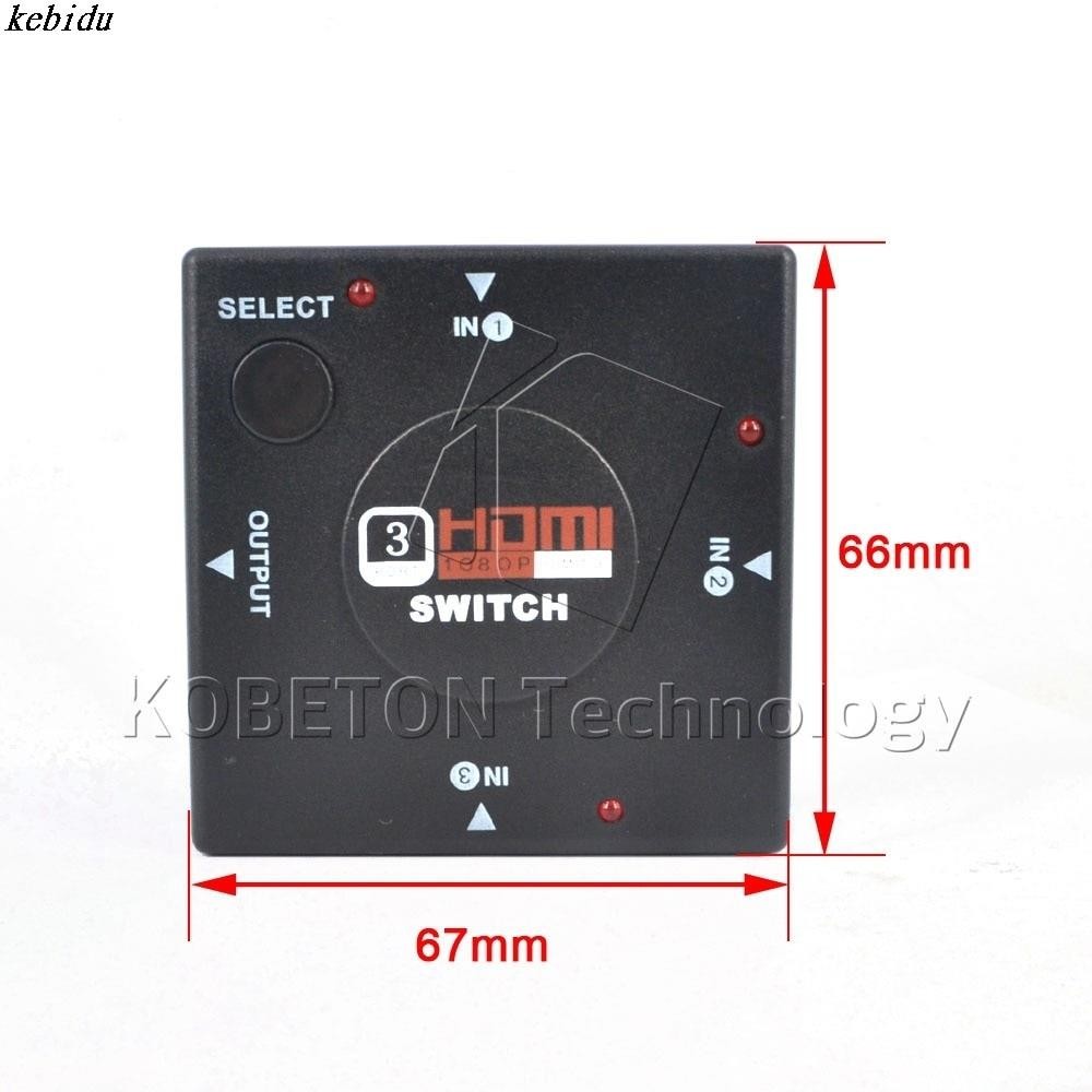 kebidu Mini 3 Port HDMI Switch Switcher HDMI Splitter 3 input 1 Output Box HDMI Selector Port Adapter Converter for HD TV 1080P