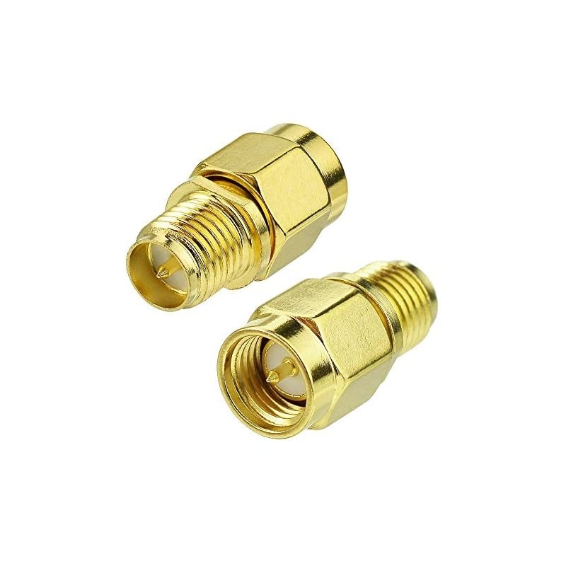 2.4GHz 5GHz Dual Band WiFi Antenna RP-SMA Male Connector with SMA Male to RP-SMA Female Adapter (2-Pack) for PCI-E WiFi Network Card USB WiFi Adapter Wireless Router