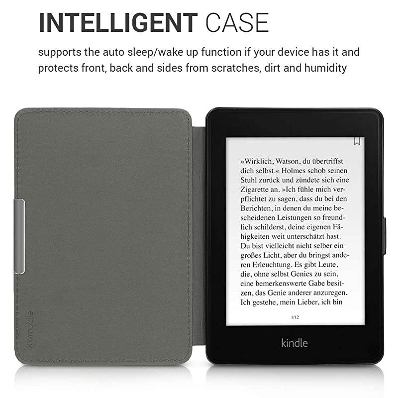 Case Compatible with  Kindle Paperwhite - Case e-Reader Cover - Butterfly Leaves Green/White