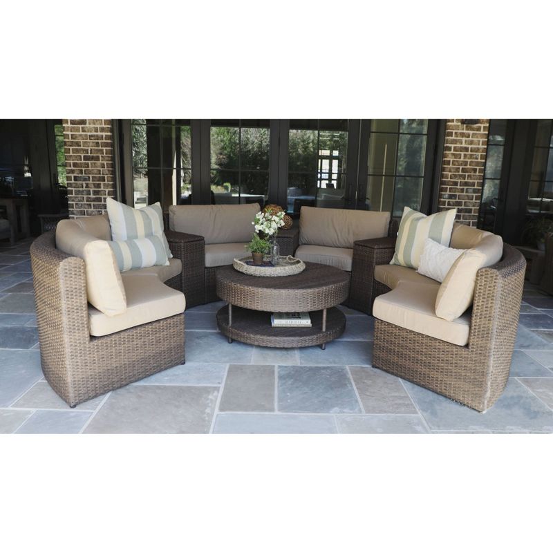 Cyprus Brown 8pc Sectional with Sunbrella - Canopy Home and Garden