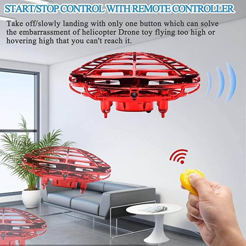 Hand Operated Mini Drone RC Drone Toys for 8-14 Year Old Boys Girls, 2 Speed Auto-Avoid Obstacles 360&deg;Rotating Helicopter Flying Ball Toys for Kids Birthday Holiday Gifts Outdoor Indoor Game