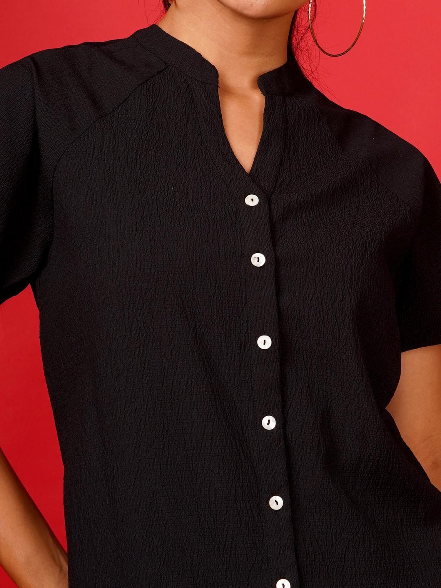 Zink London Black Regular Fit Top