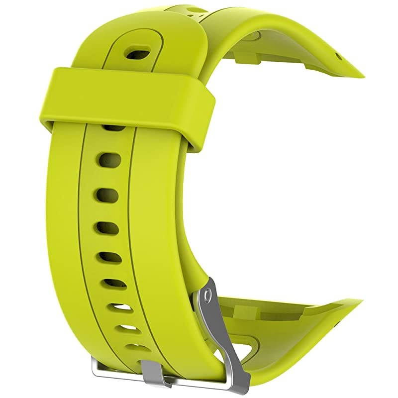 Band for Garmin Forerunner 1015 Soft Silicone Replacement Watch Band Strap for Garmin Forerunner 1015 GPS Watch Lime SDisplay Size 081quotx077quot