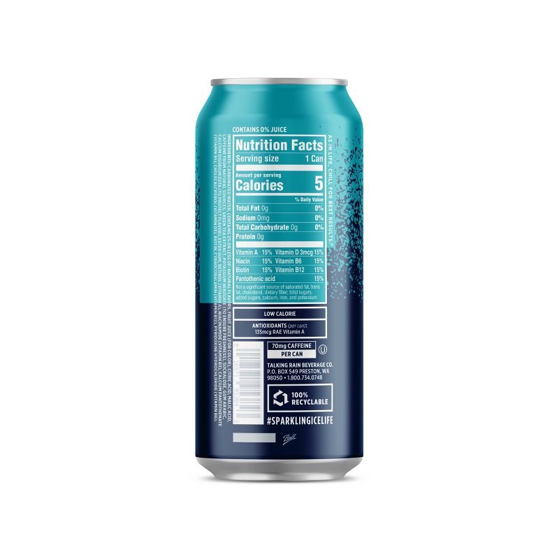 Sparkling Ice +Caffeine Blue Raspberry - 16 fl oz Can