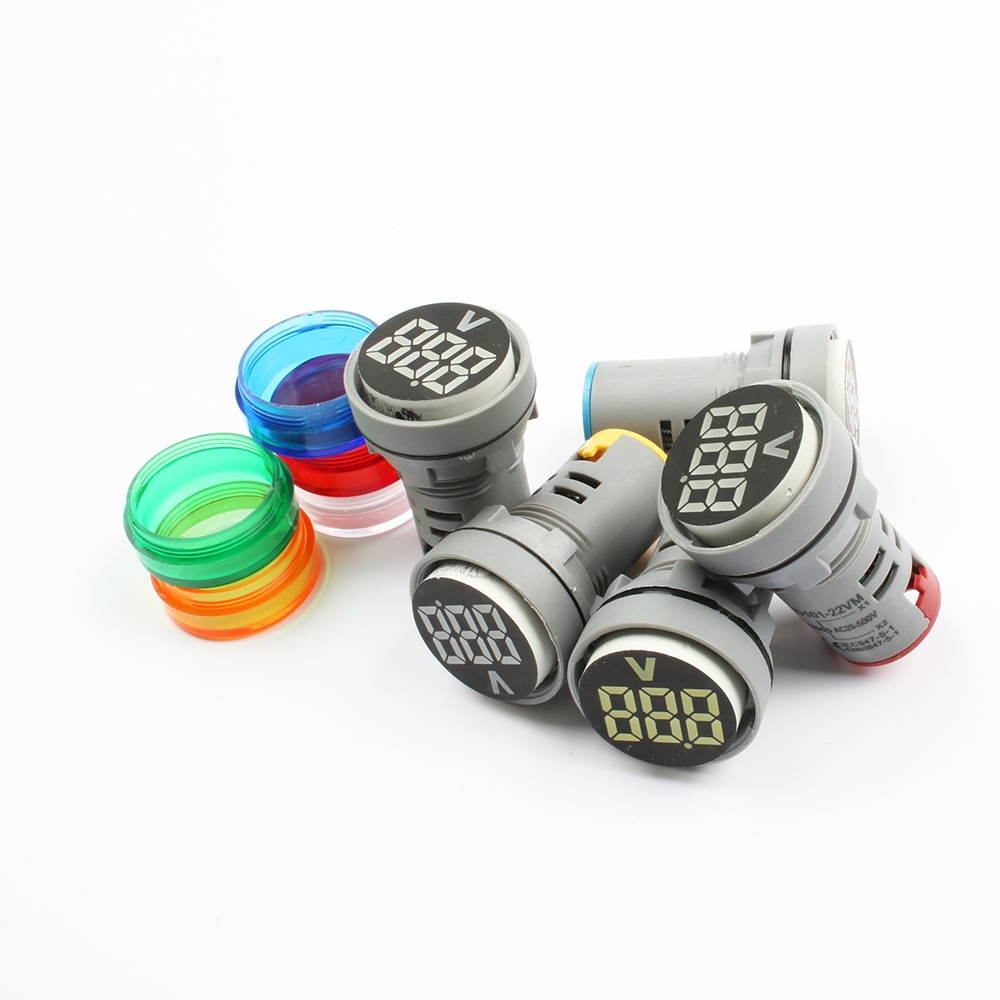 22mm DC Voltage Measuring Instrument Mini Voltagemeter Colorful DC6~100V AD101-22VM Indicator Voltmeter