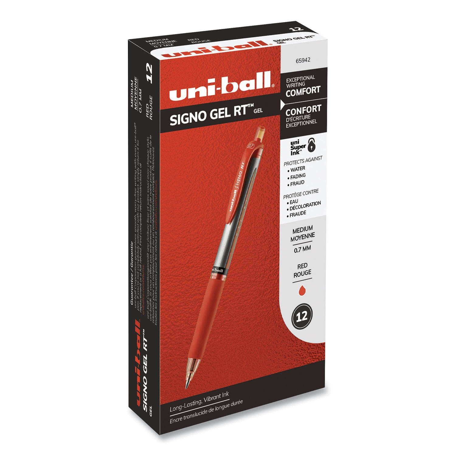 uni-ball Signo Retractable Gel Pen ,PEN,UNI-BLL,GELRT .7,RD