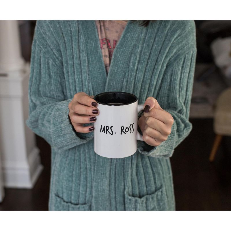 Robe Factory LLC Friends Mr. Rachel Whiskers and Mrs. Ross Moustache Double-Sided Mugs | Set of 2