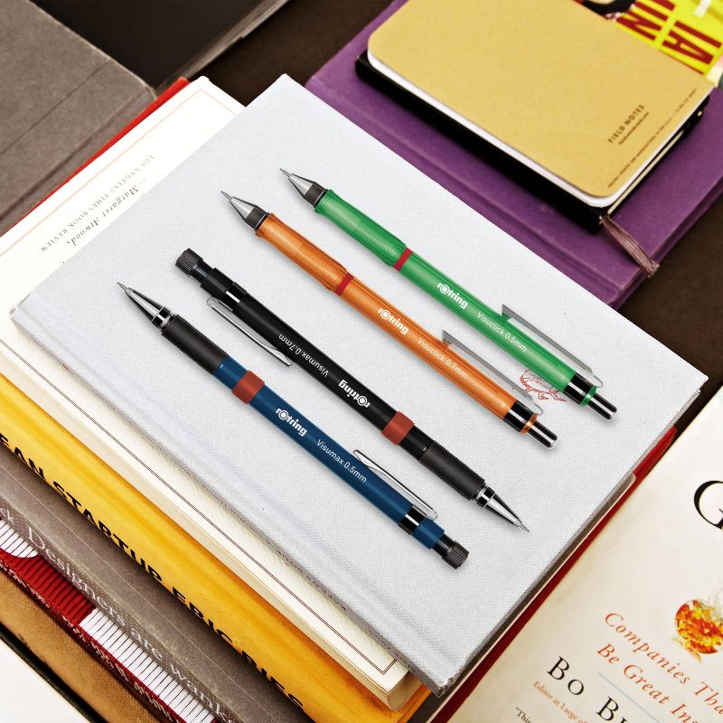 4pk rOtring Visuclick Mechanical Pencil, 0.7 mm, Assorted Barrel