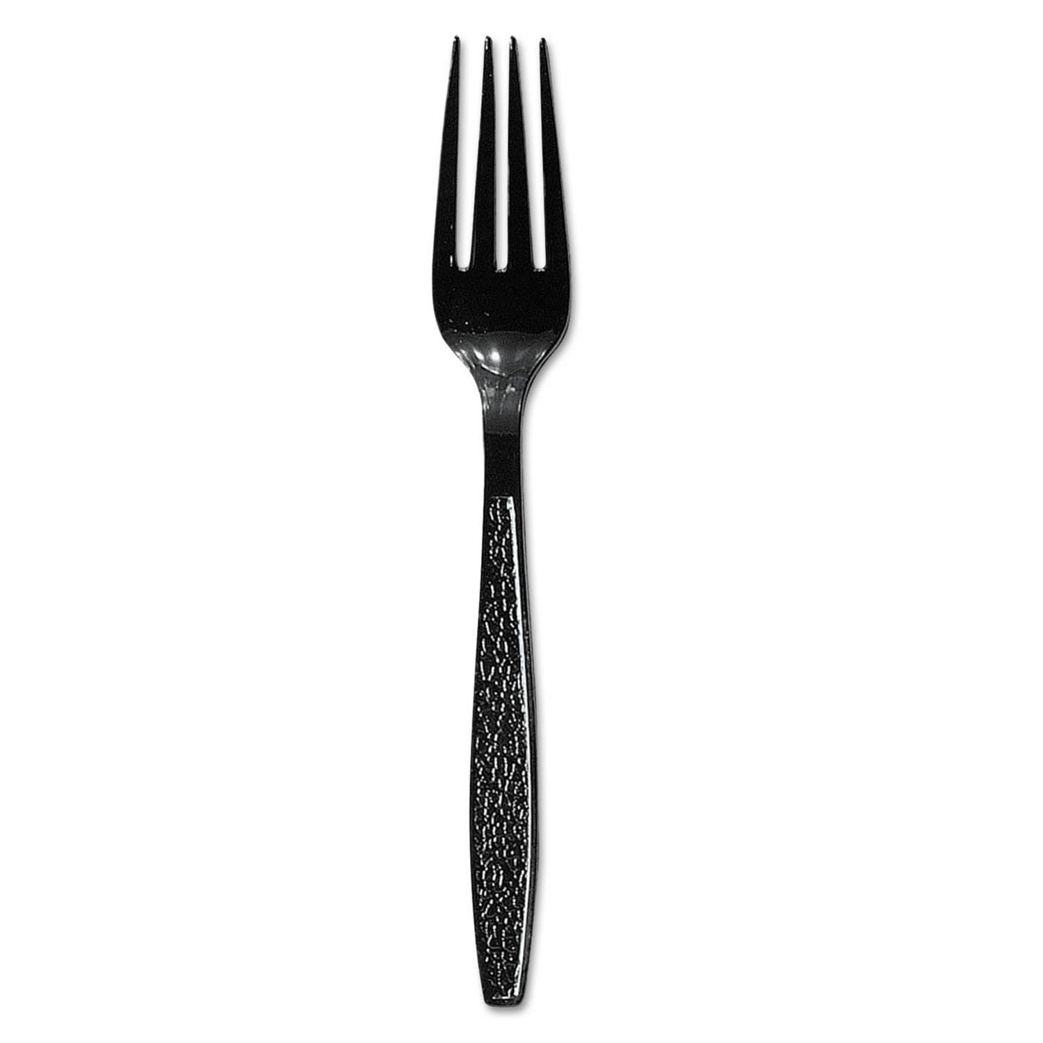 SOLO Cup Company GDR5FK Guildware Heavyweight Plastic Forks, Black, 1000/Carton, 1 Carton