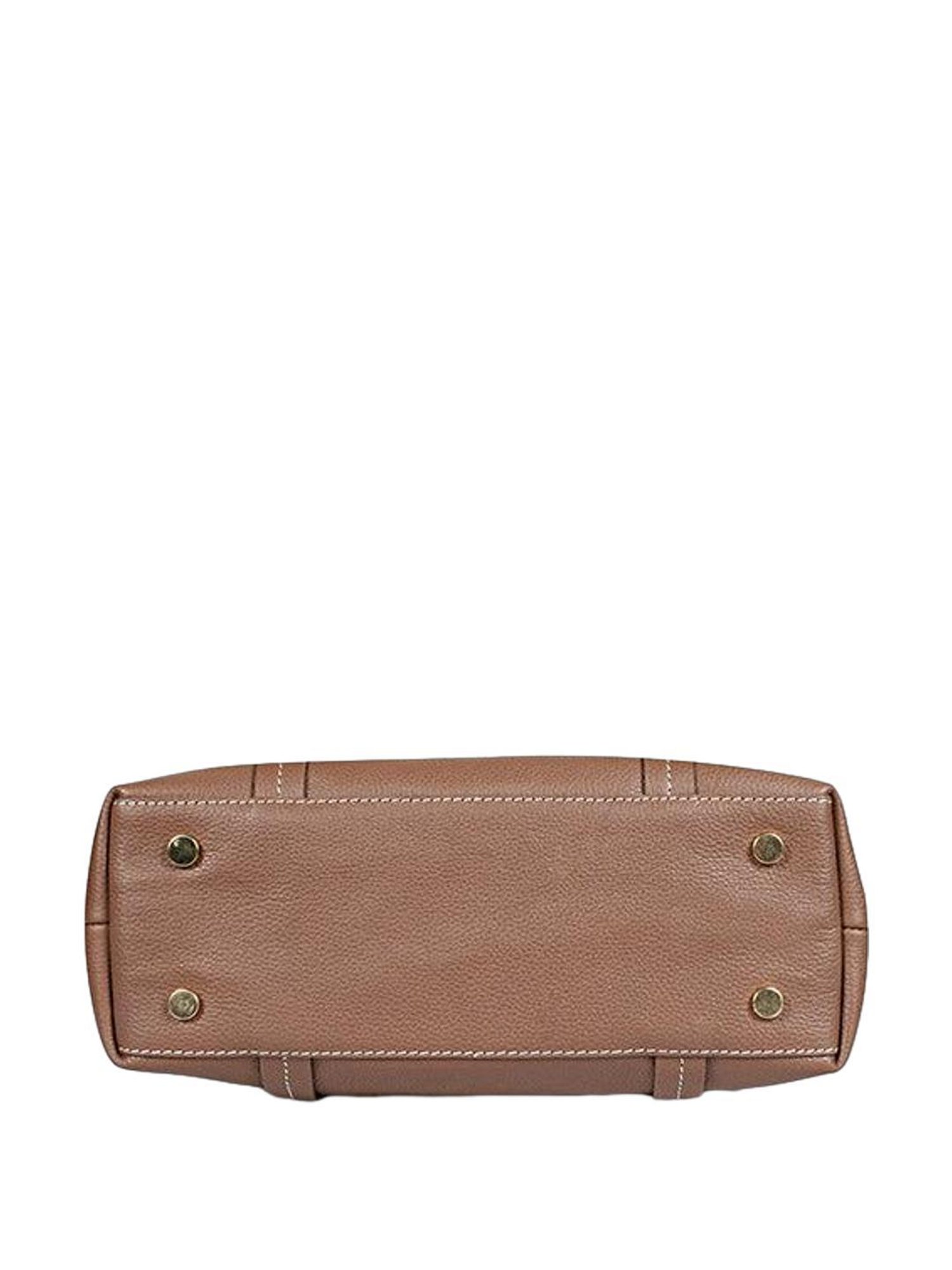 Favore Brown Solid Medium Tote Handbag