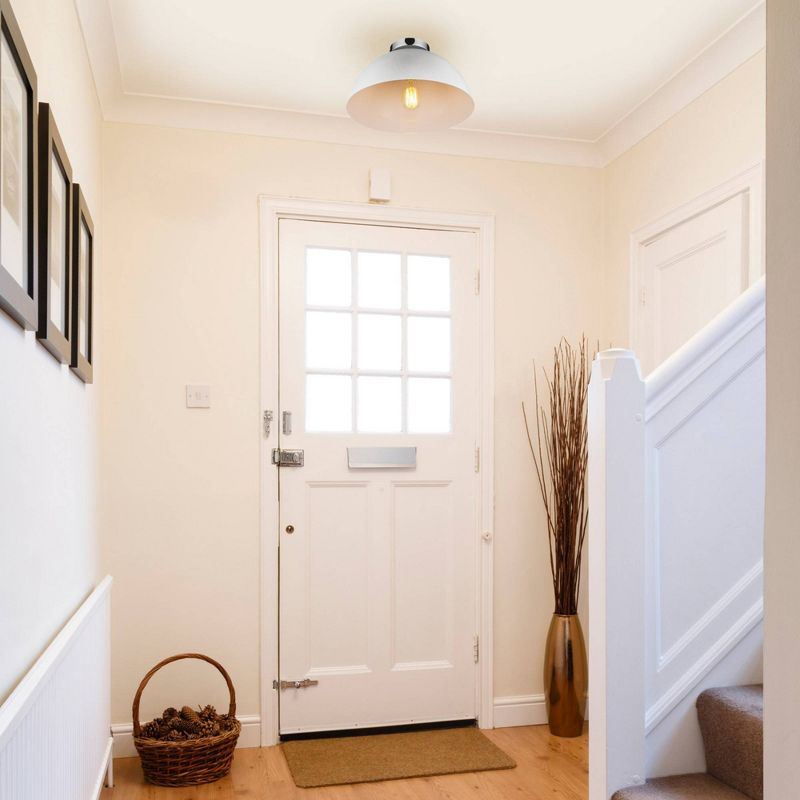 Brady Semi-Flush Mount Ceiling Light Matte White - Globe Electric