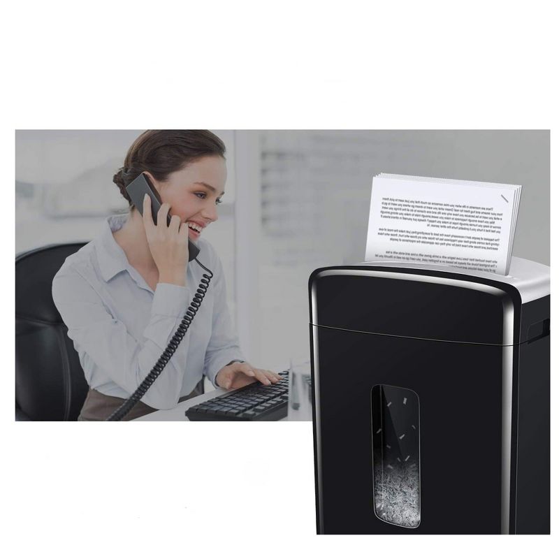 Bonsaii C222-B 16 Sheet High Security Micro Cut Credit Card and Paper Service Shredder w/ 6.6 Gallon PullOut Waste Basket For Homes & Offices, Black