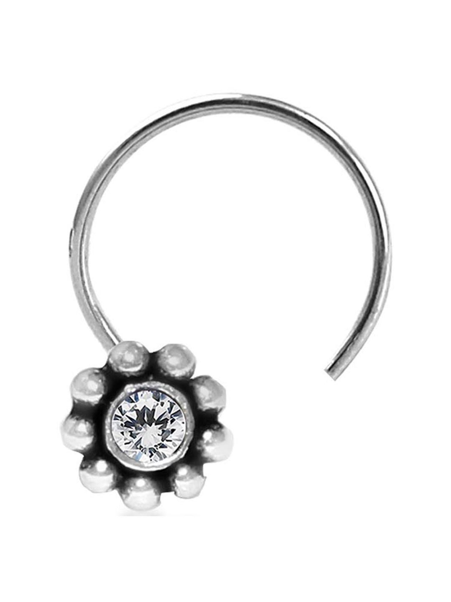 Taraash 92.5 Sterling Silver Nosepin for Women