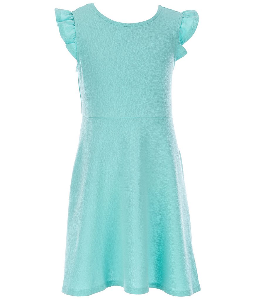 Poppies and Roses Big Girls 7-16 Ruffle-Sleeve Fit-and-Flare Dress