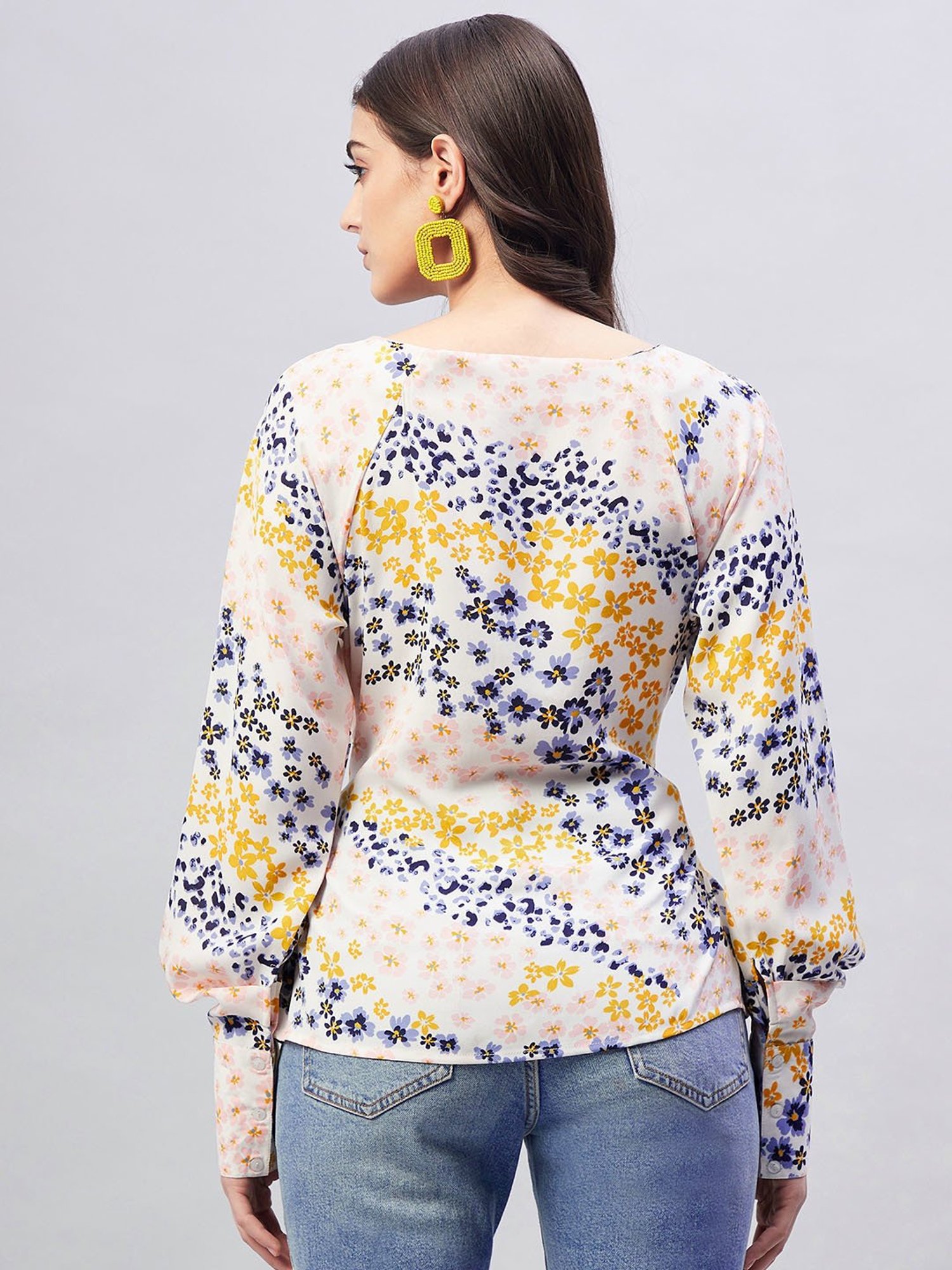 Rare Multicolor Floral Print Regular Fit Top