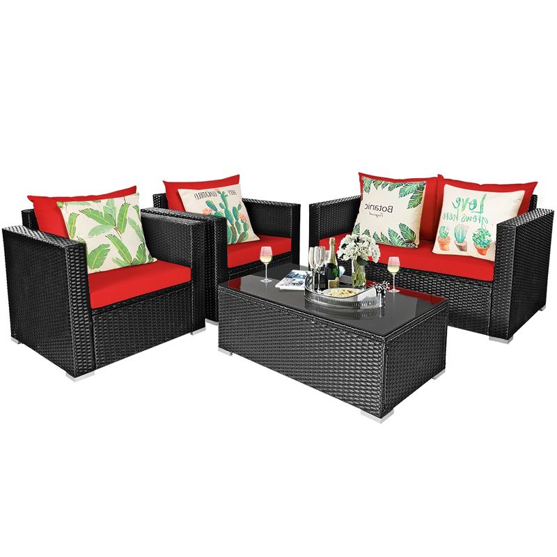 7pc Studio Shine Collection Patio Conversation Set with Sofa, 4 Armchairs & 2 Tables - W Unlimited