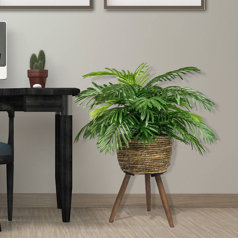 30" x 18" Artificial Phoenix Palm Plant in Basket Stand - LCG Florals