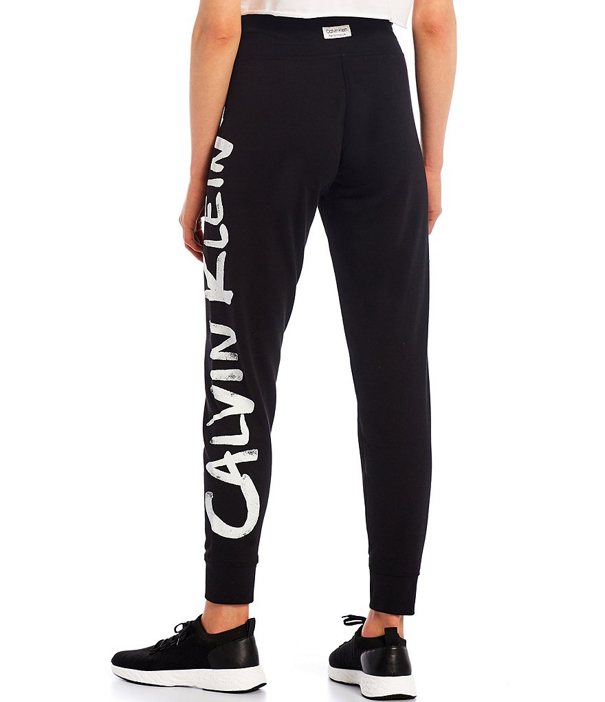 Calvin Klein Performance Jumbo Brush Logo Rib Trim Terry Jogger