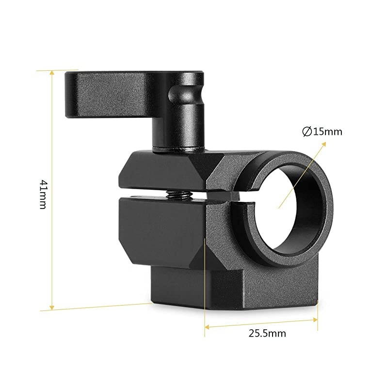 15mm Rod Clamp Single Camera Rod Mount for 15mm Rods Support System EVF Mount LCD Light Microphone Mounts 1995