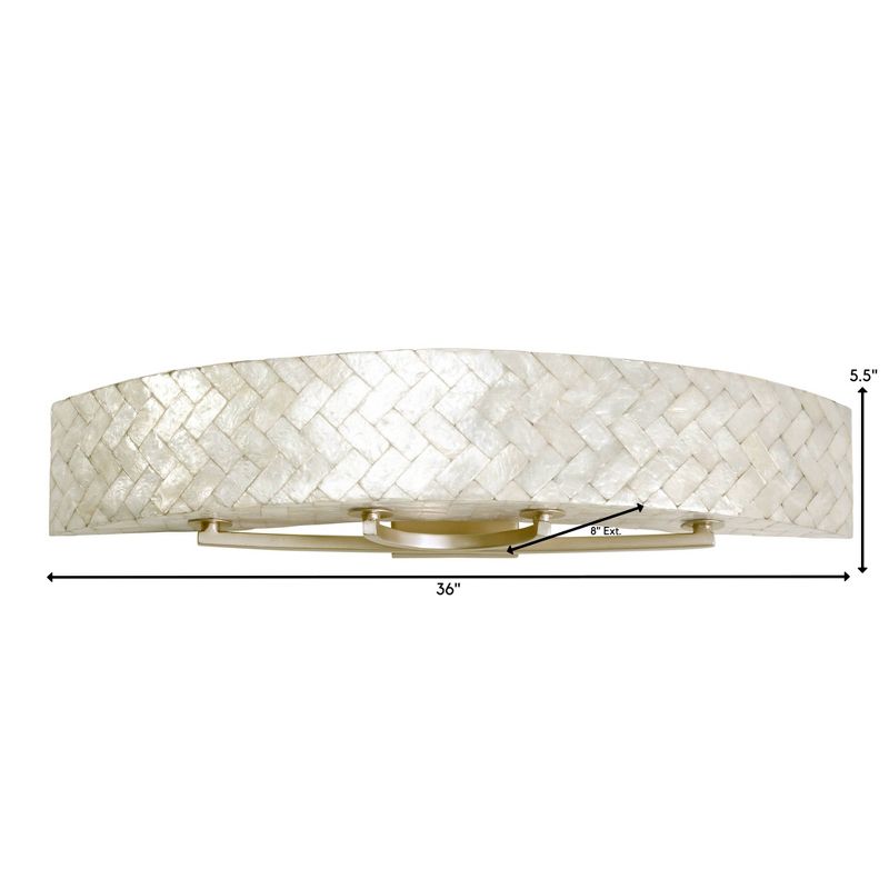 6" Radius 4 Light Vanity Gold Dust Finish/Herringbone Natural Capiz Shell - Varaluz