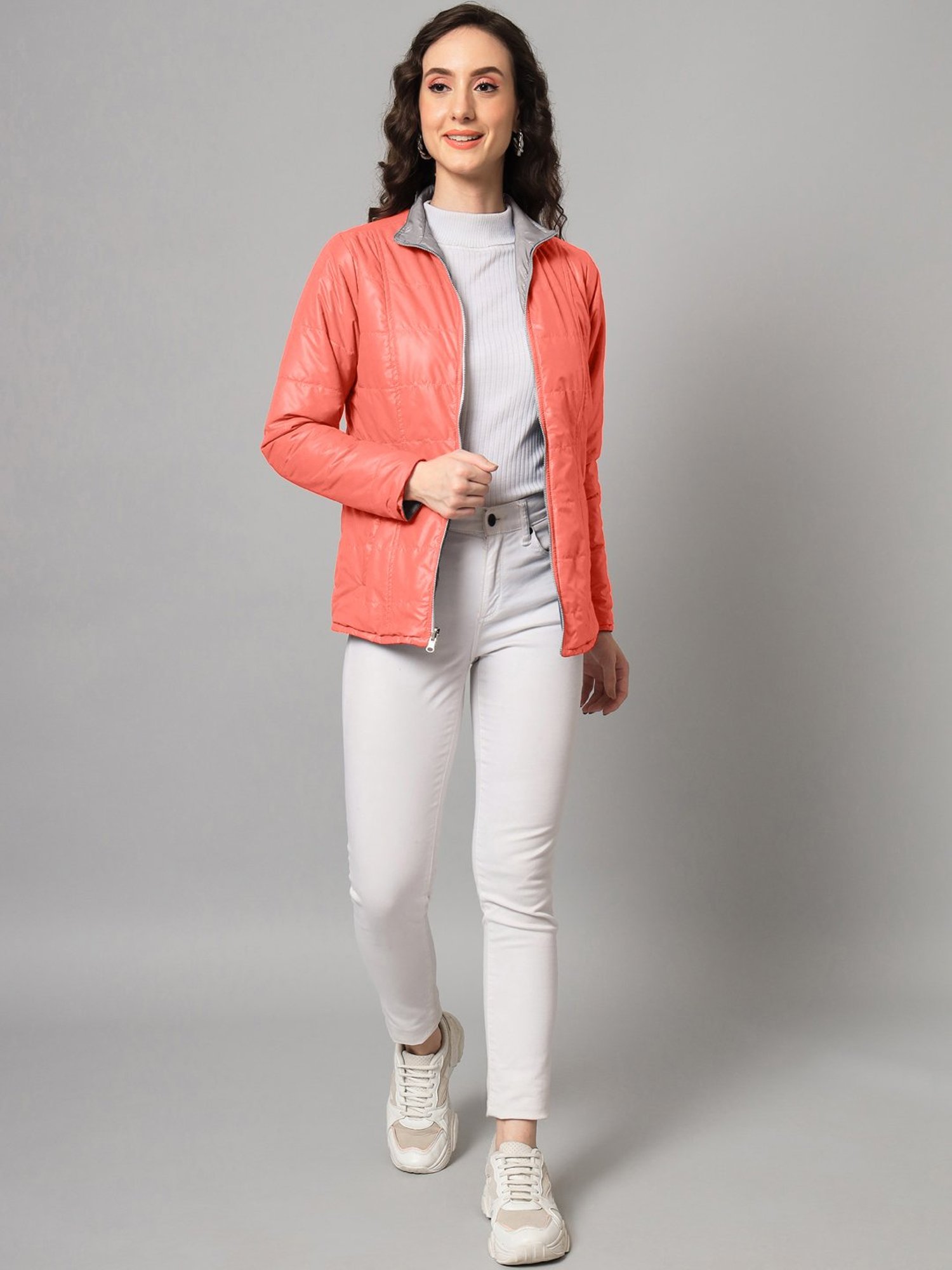 PURYS Coral & Grey Reversible Jacket